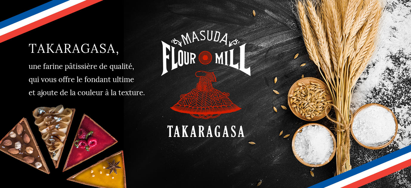 TAKARAGASA, une farine pâtissière de qualité, qui vous offre le fondant ultime et ajoute de la couleur à la texture.